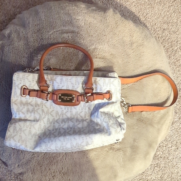 Michael Kors Handbags - Michael Kors Cream and Tan Satchel